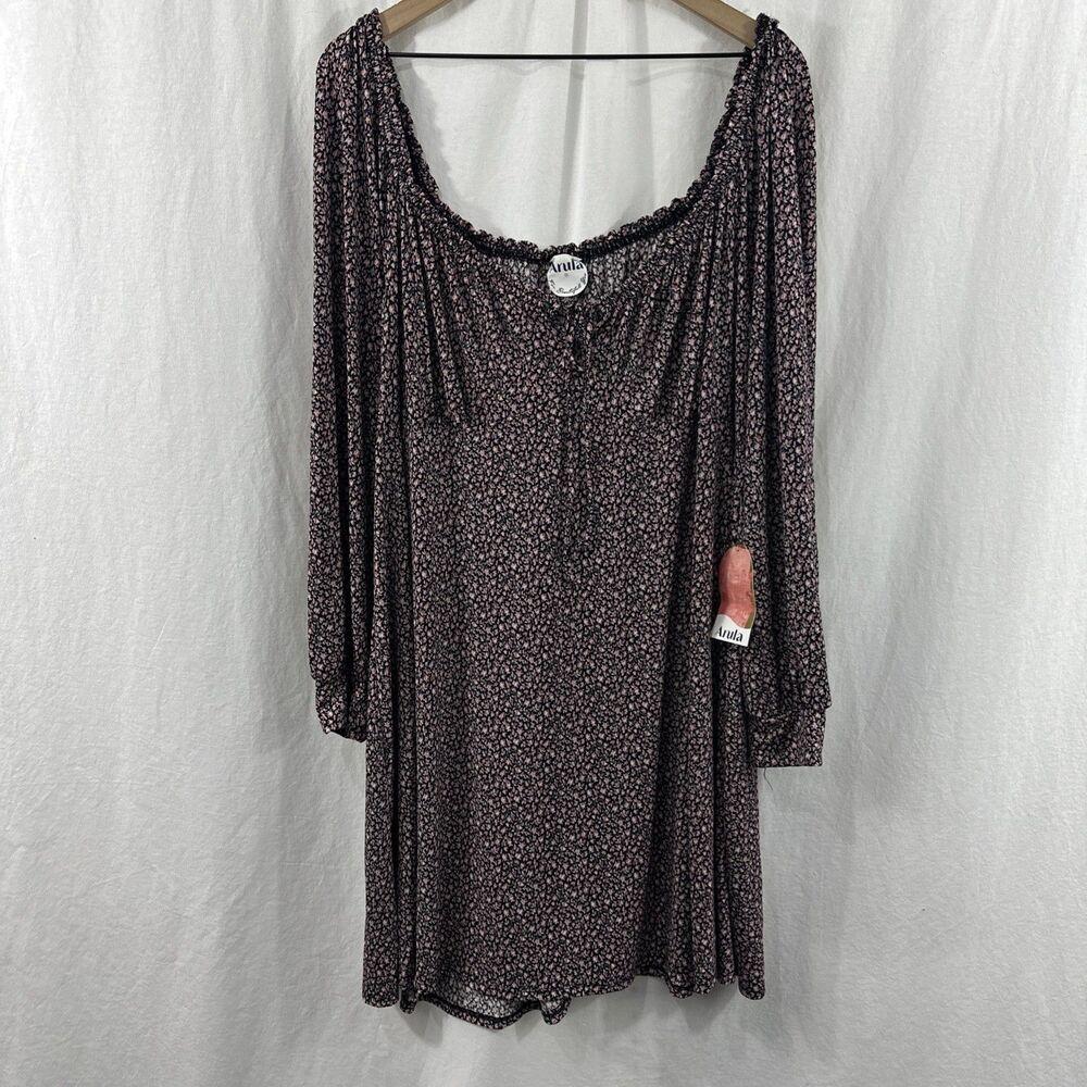 ARULA Long Sleeve floral print dress